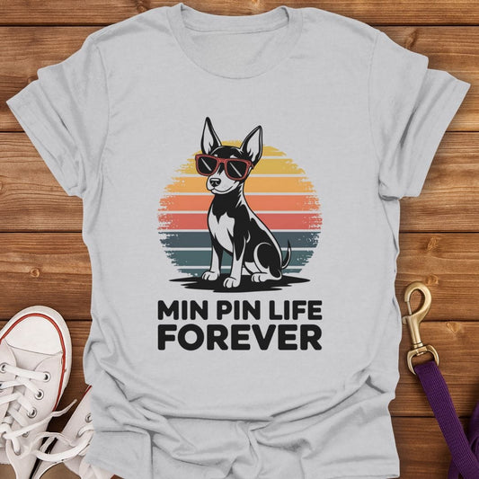Min Pin Life Forever Sunset T-Shirt Ice Grey / S