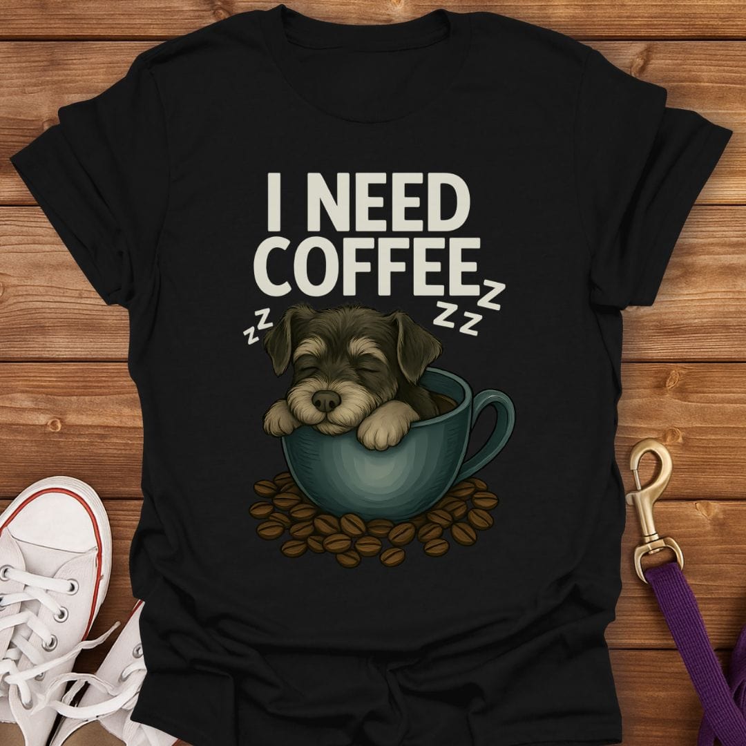Miniature Schnauzer Coffee T-Shirt Black / S