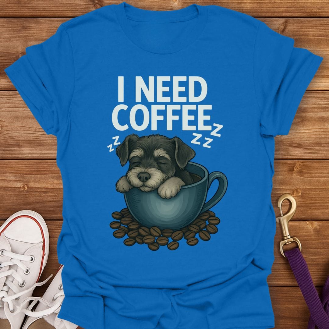 Miniature Schnauzer Coffee T-Shirt Royal / S