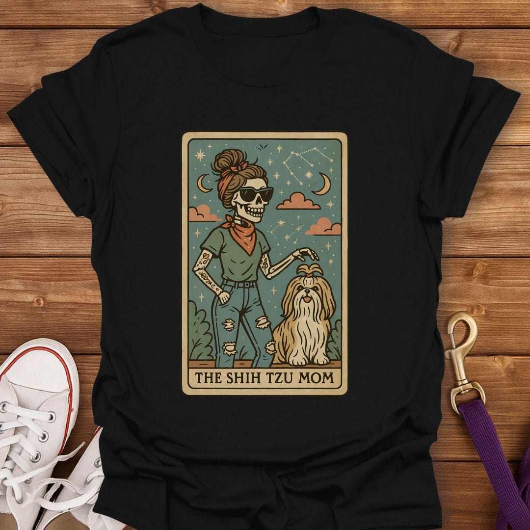 Mystic Shih Tzu Mom T-Shirt Black / S