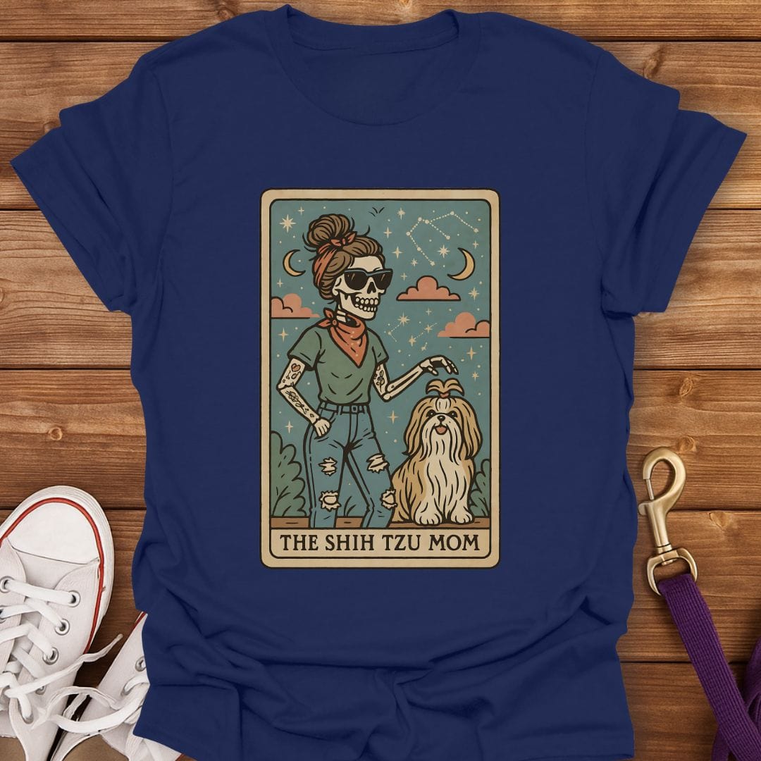 Mystic Shih Tzu Mom T-Shirt Navy / S