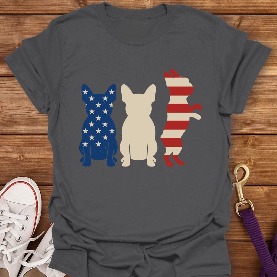 Patriotic Frenchie Trio T-Shirt Charcoal / S