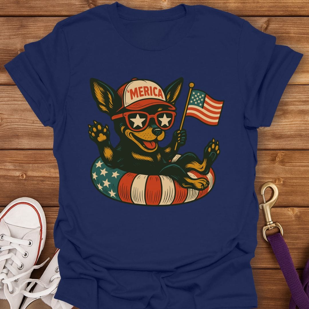 Patriotic Pup Floatie T-Shirt Navy / S