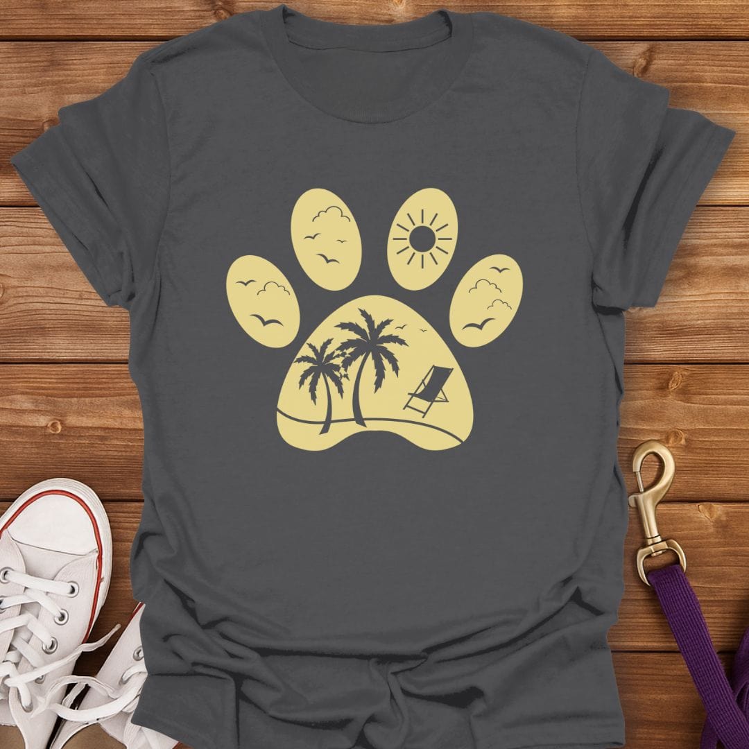 Pawprints in Paradise T-Shirt Charcoal / S