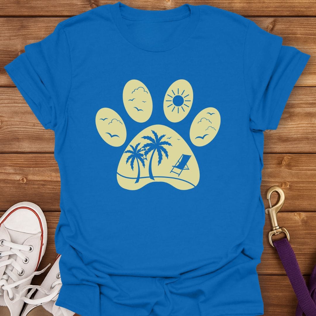 Pawprints in Paradise T-Shirt Royal / S