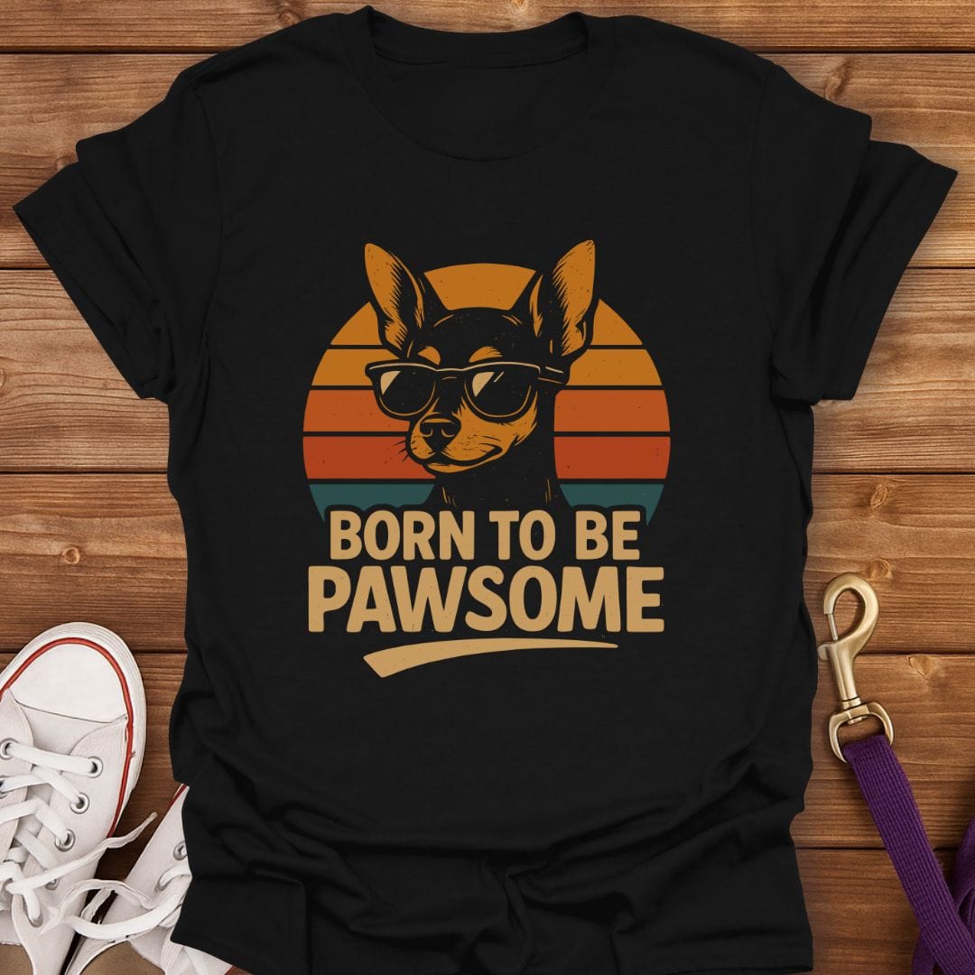 Pawsome Vibes Only Min Pin T-Shirt Black / S