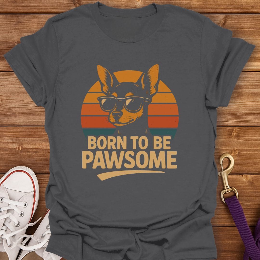 Pawsome Vibes Only Min Pin T-Shirt Charcoal / S