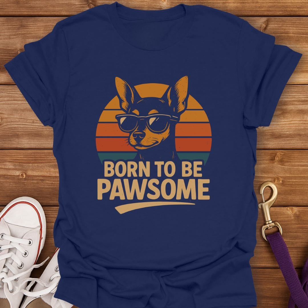 Pawsome Vibes Only Min Pin T-Shirt Navy / S