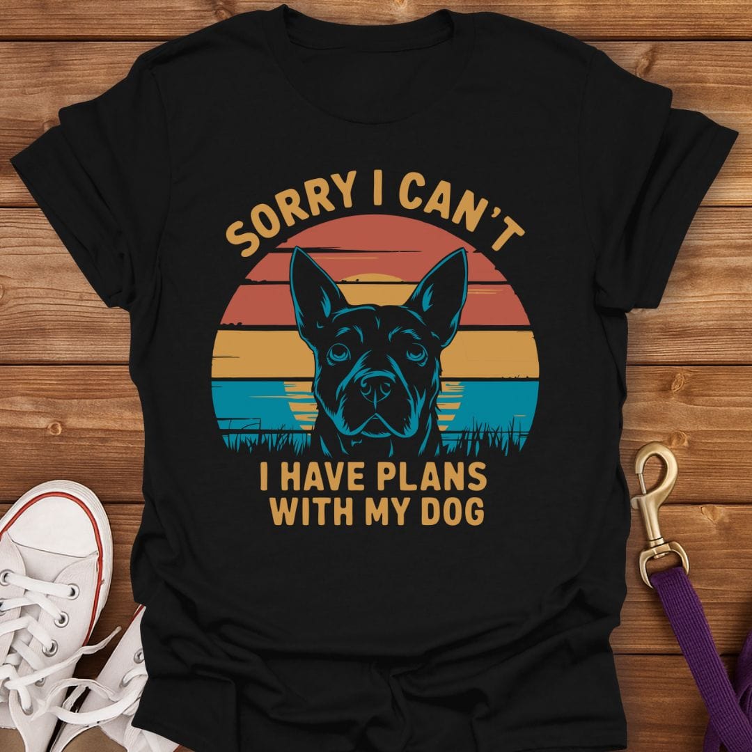 Plans With My Dog T-Shirt Black / S
