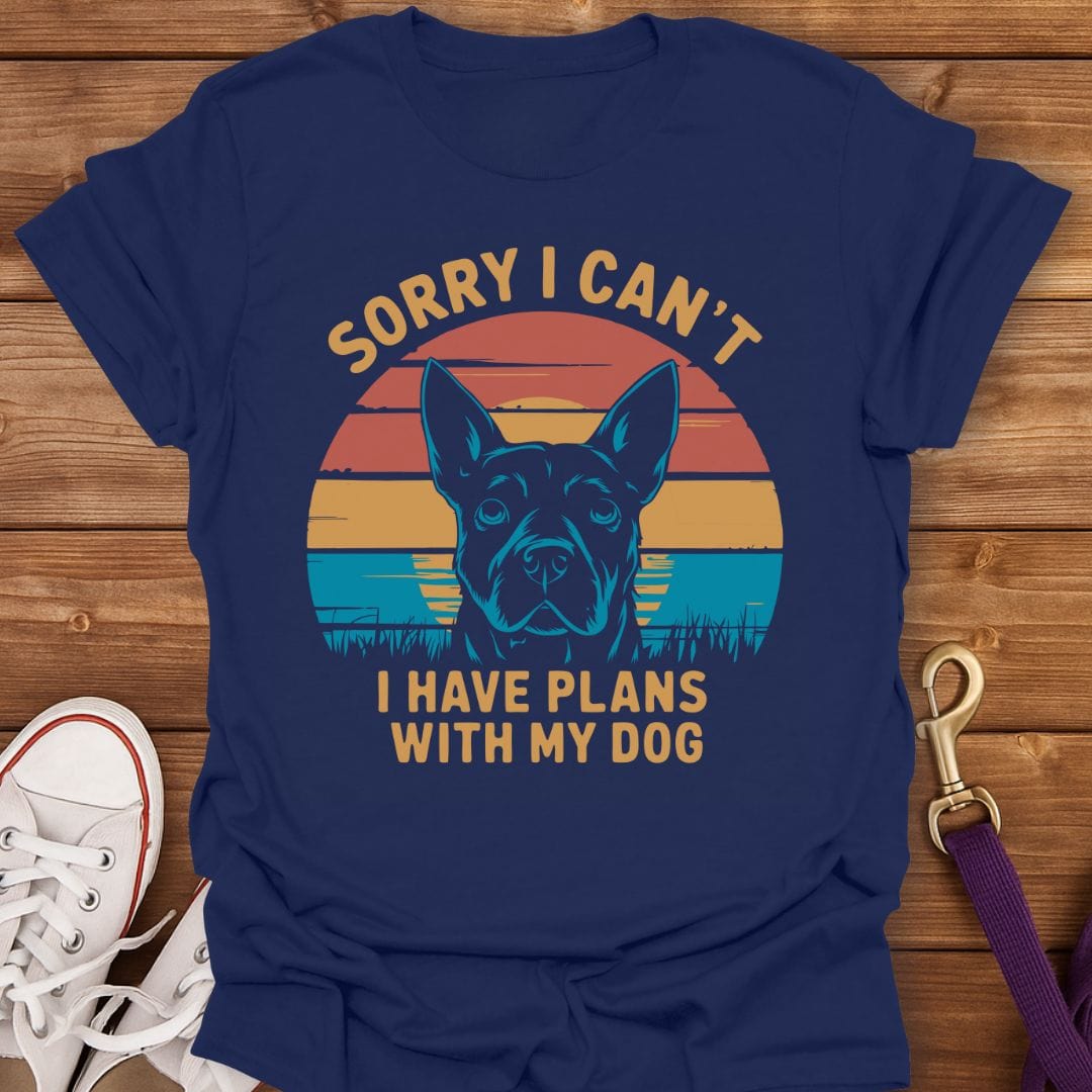 Plans With My Dog T-Shirt Navy / S