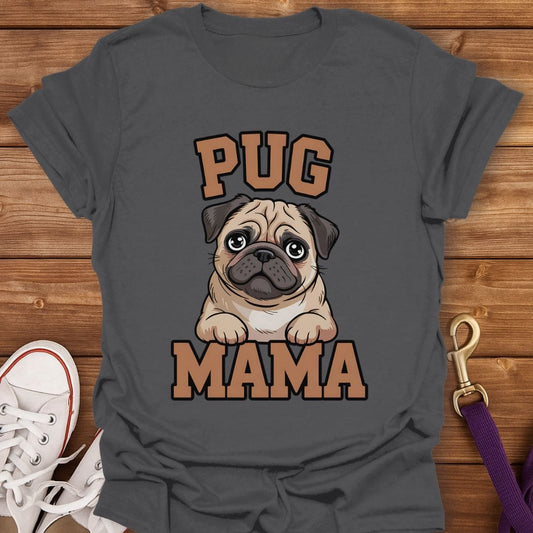 Pug Mama Bold Pup T-Shirt Charcoal / S