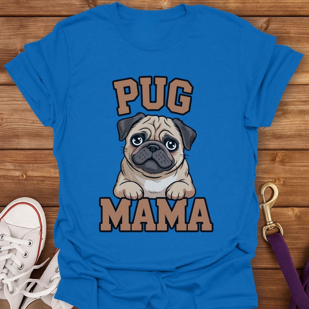 Pug Mama Bold Pup T-Shirt Royal / S