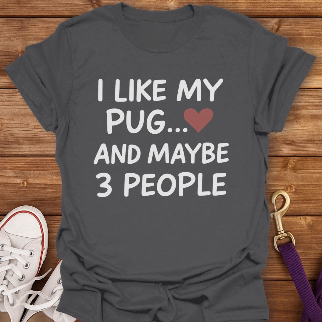 Pug Over People T-Shirt Charcoal / S