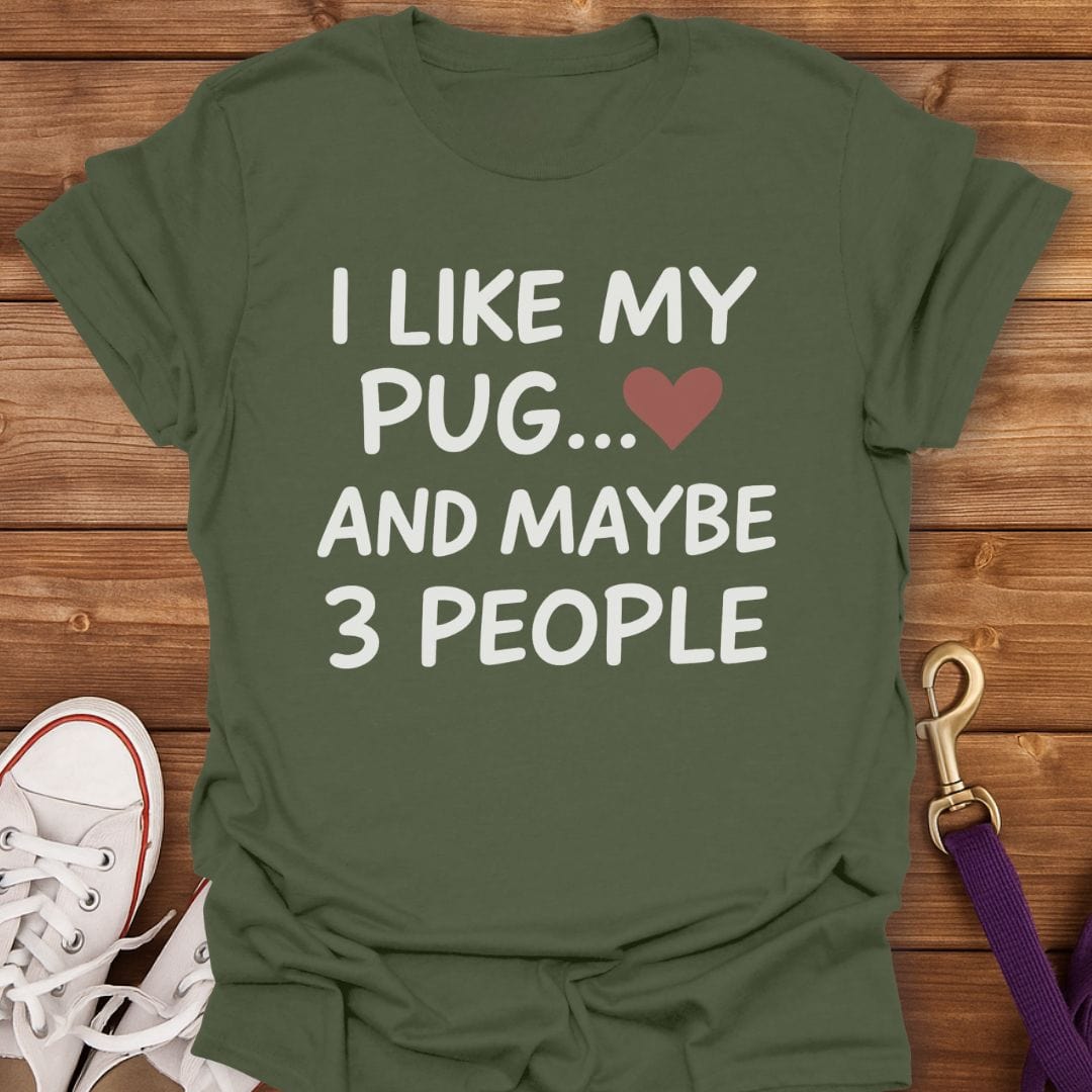 Pug Over People T-Shirt Military Green / S