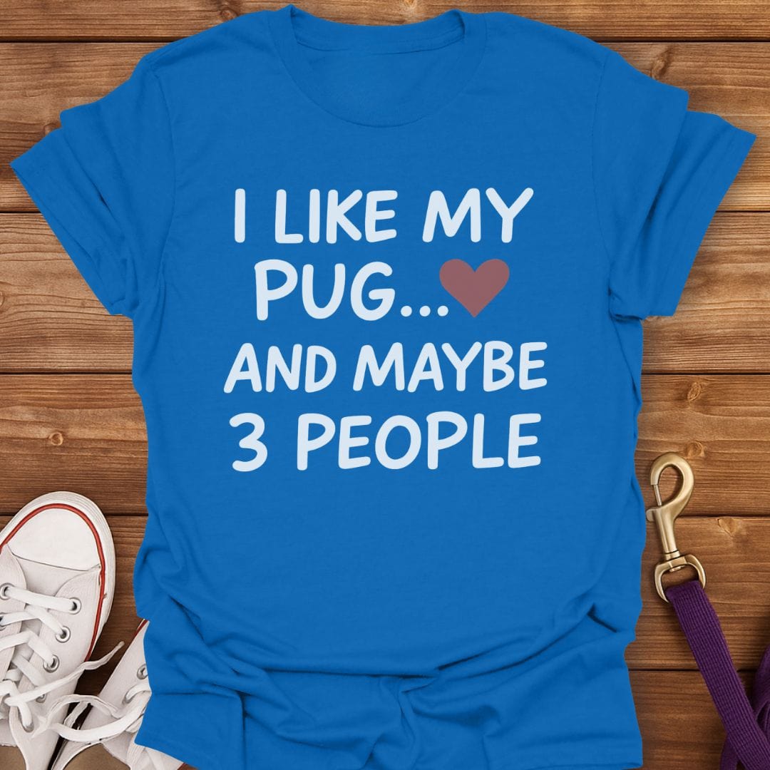 Pug Over People T-Shirt Royal / S