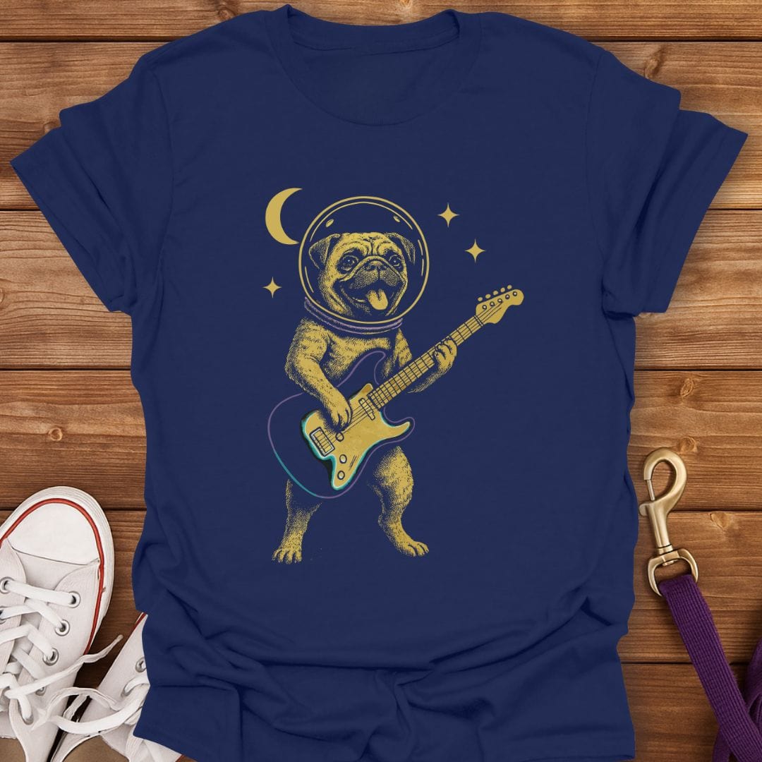 Pugstronaut Rock Star T-Shirt Navy / S
