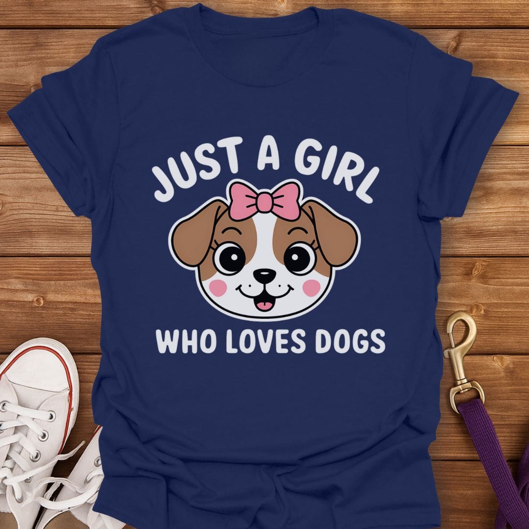 Puppy Love Girl Power T-Shirt Navy / S