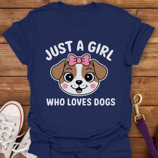 Puppy Love Girl Power T-Shirt Navy / S
