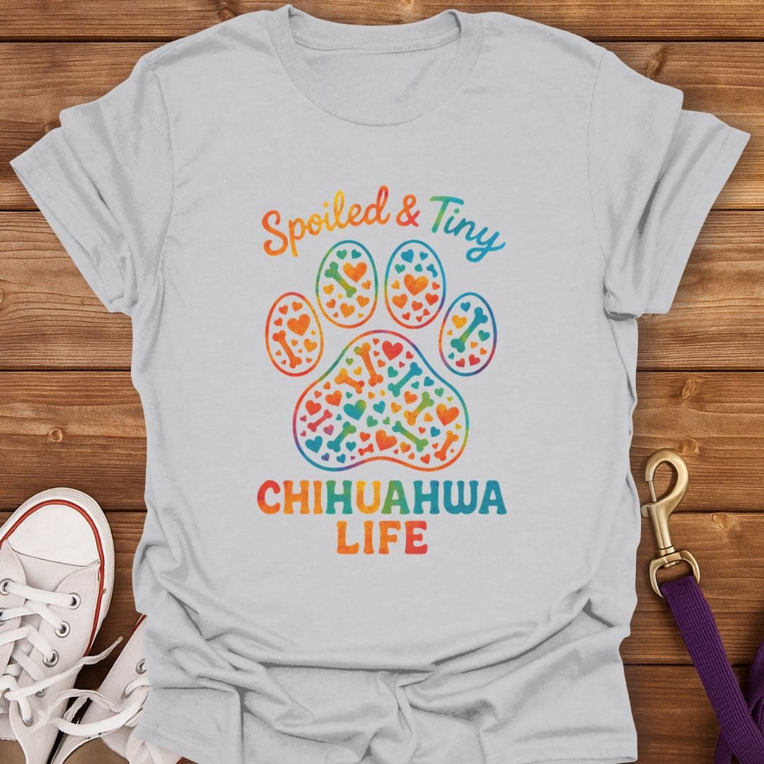 Rainbow Chihuahua Vibes T-Shirt Ice Grey / S