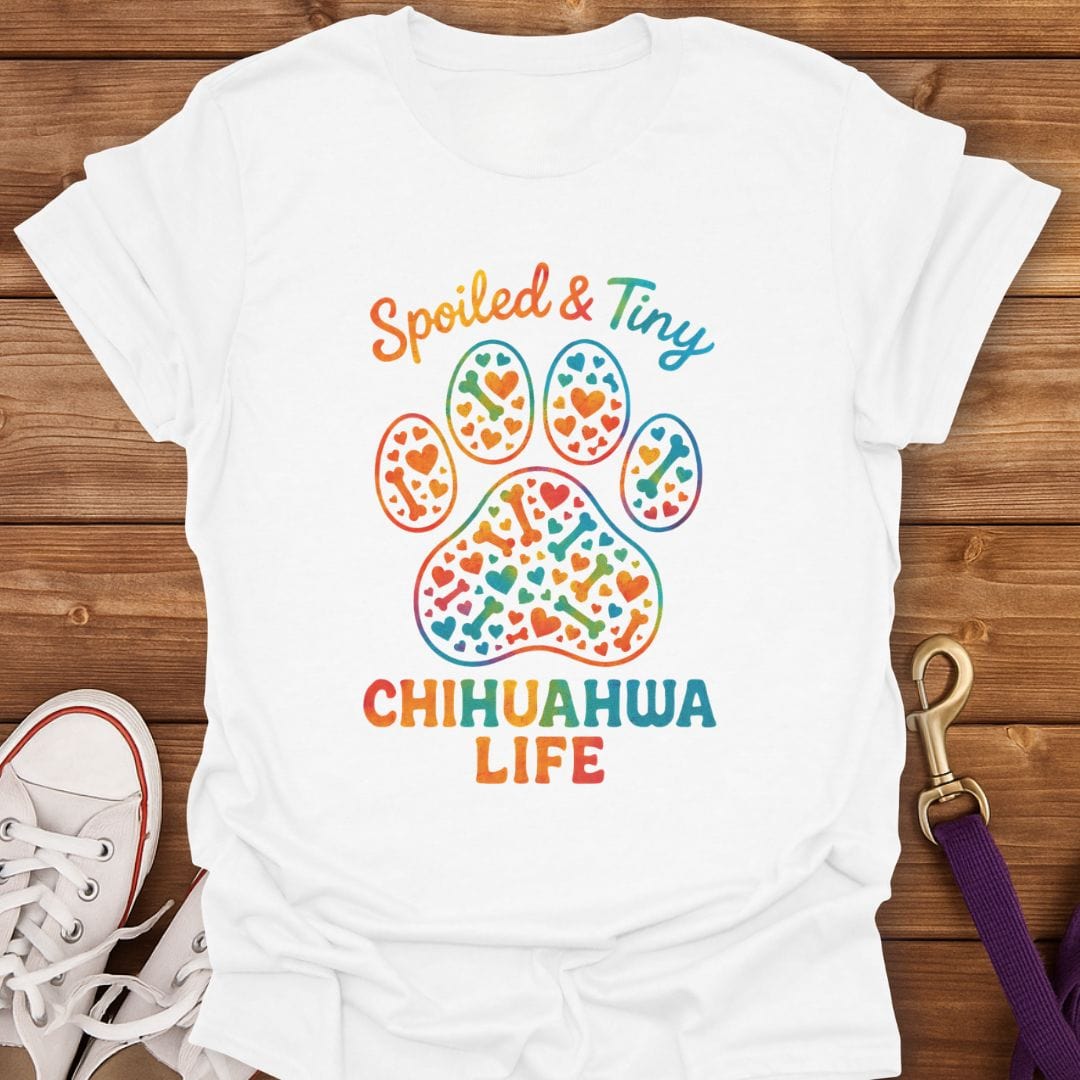 Rainbow Chihuahua Vibes T-Shirt White / S