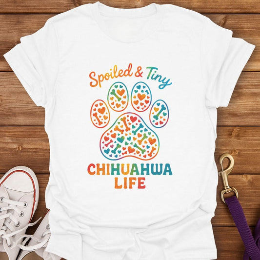 Rainbow Chihuahua Vibes T-Shirt White / S