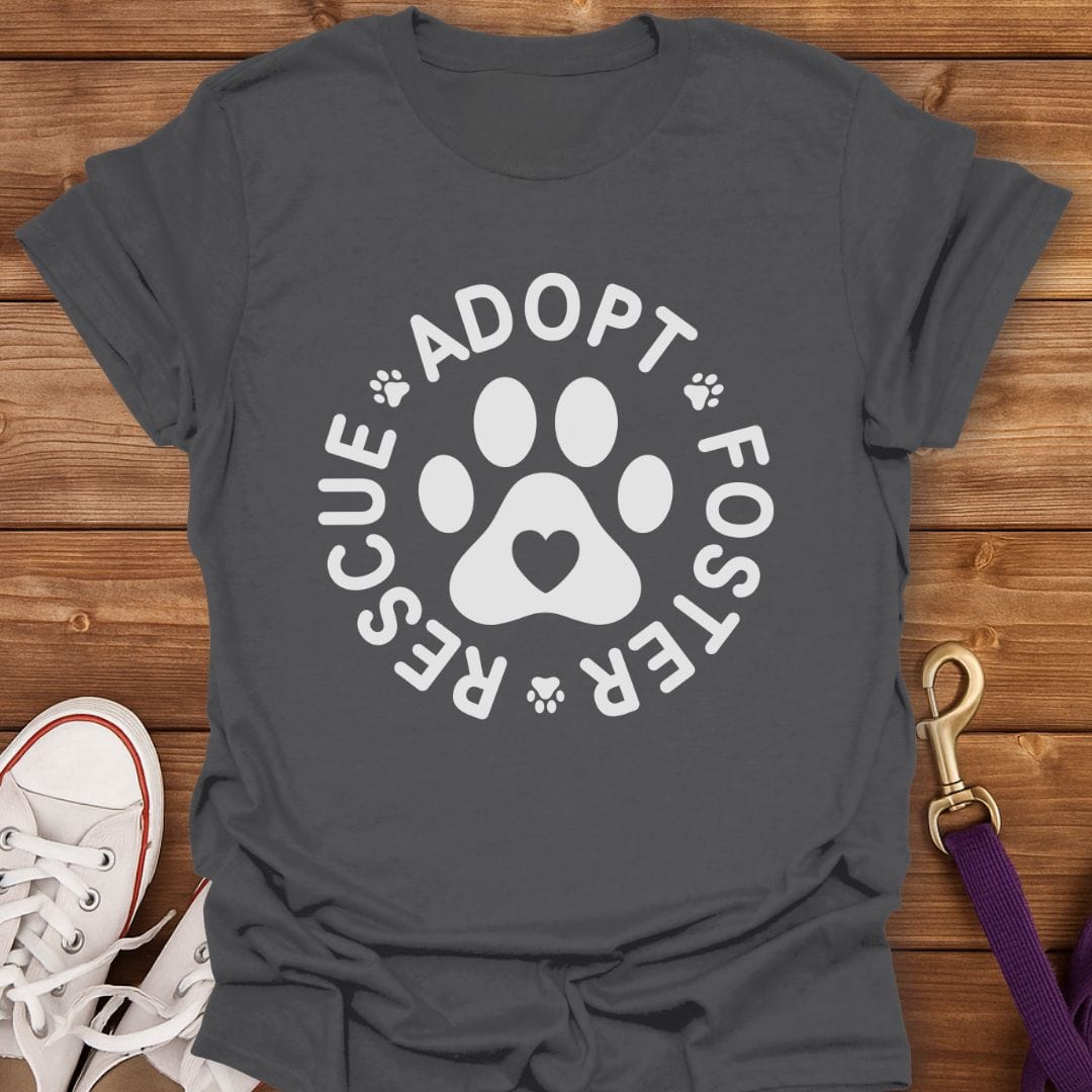 Rescue Adopt Foster T-Shirt Charcoal / S