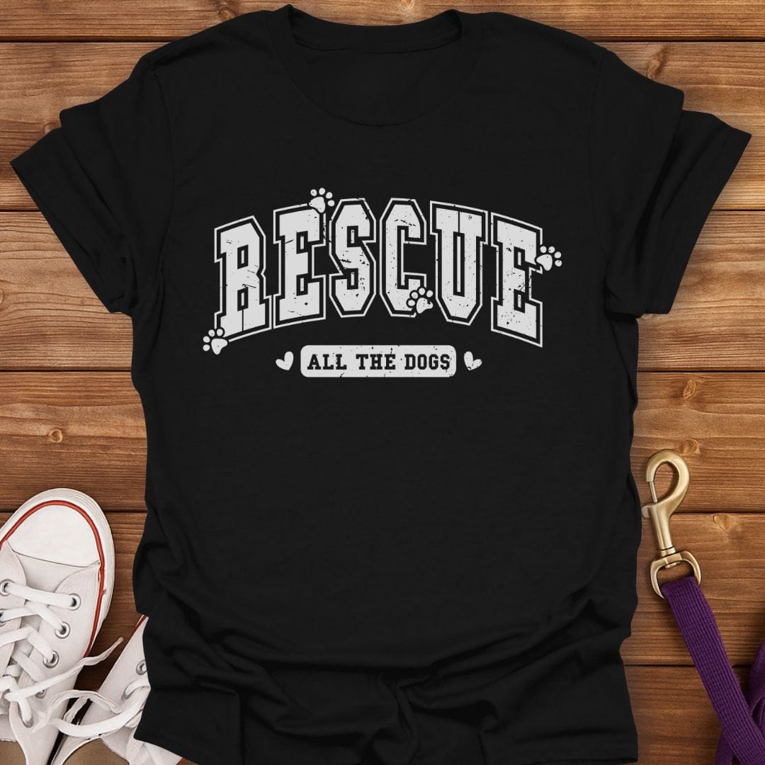 Rescue All The Dogs T-Shirt Black / S