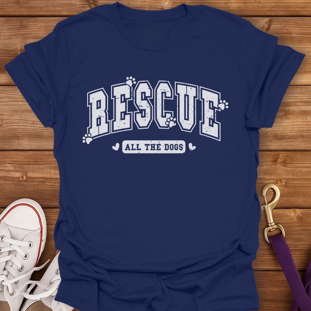 Rescue All The Dogs T-Shirt Navy / S