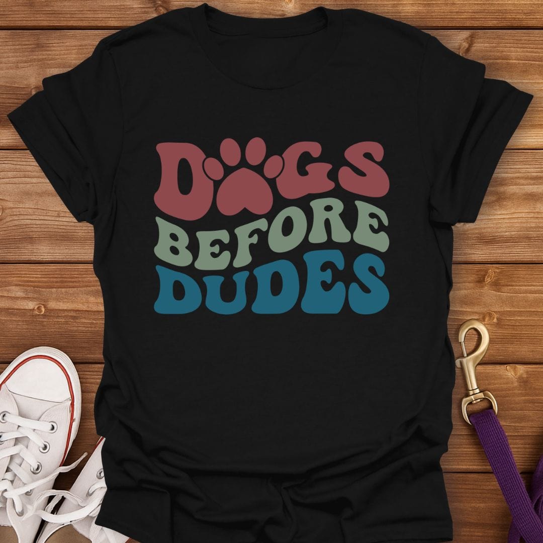 Retro Dogs Over Dudes T-Shirt Black / S