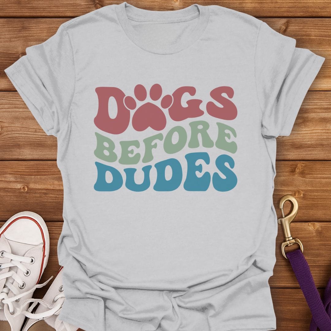 Retro Dogs Over Dudes T-Shirt Ice Grey / S