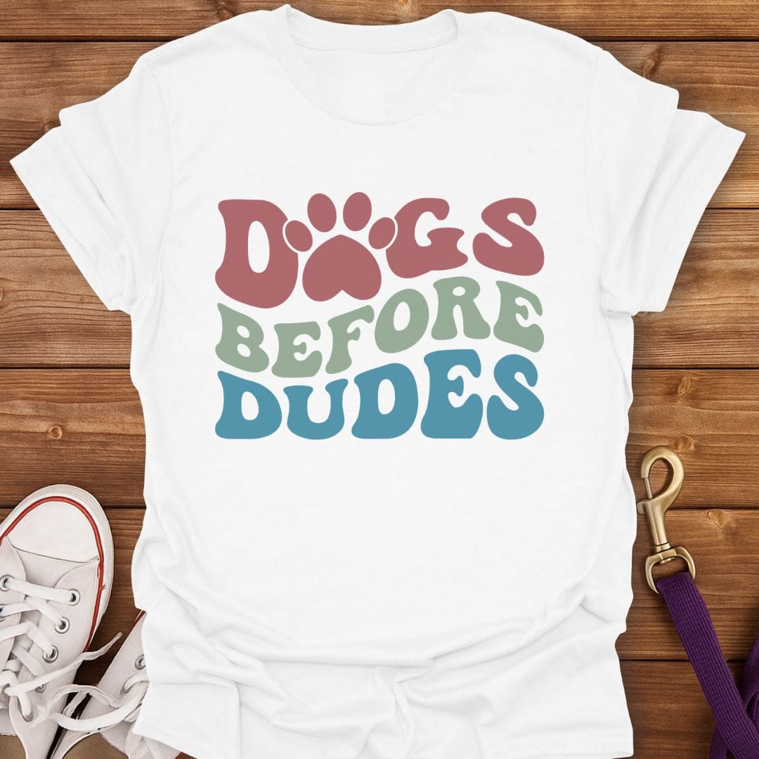 Retro Dogs Over Dudes T-Shirt White / S