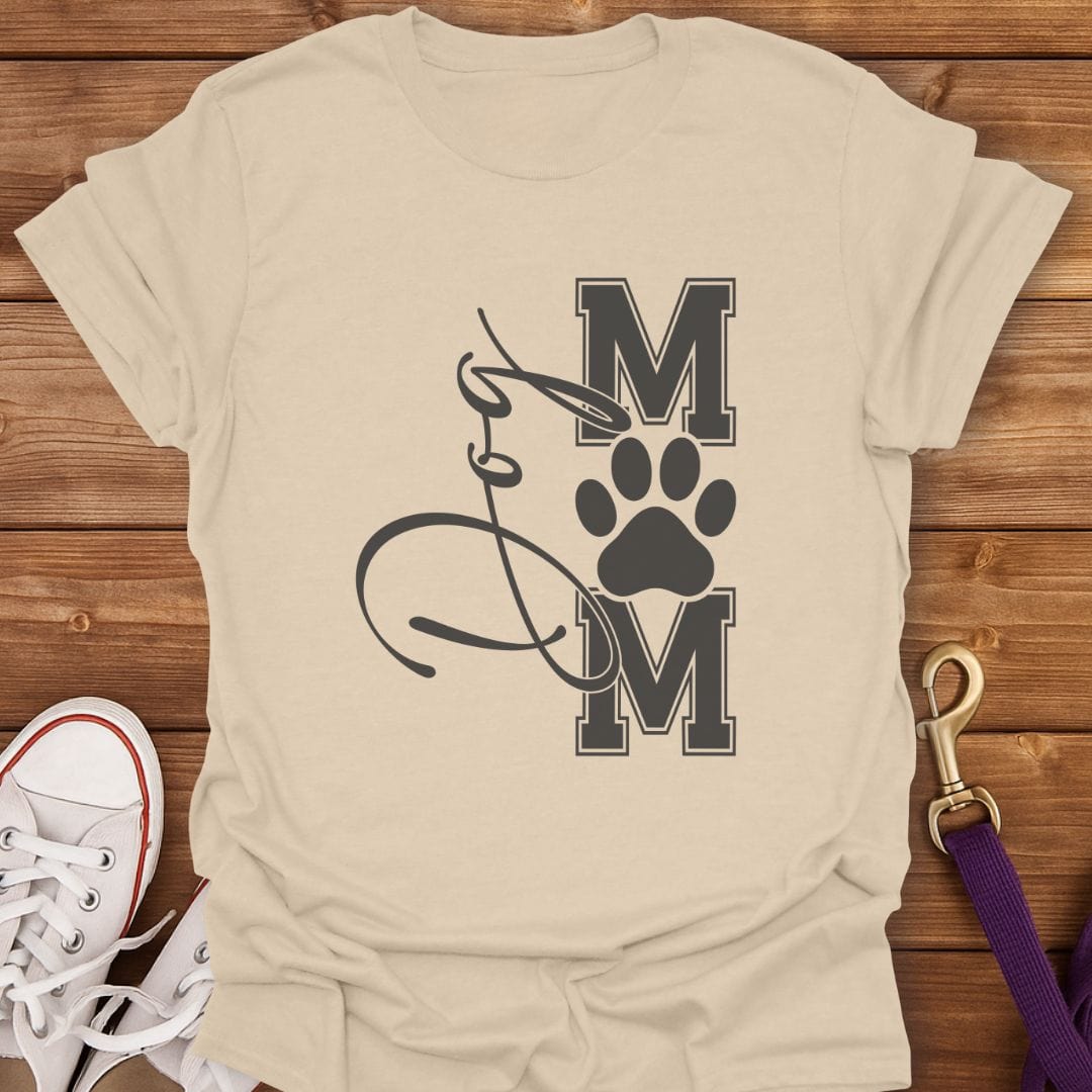 Script & Paw Dog Mom T-Shirt Sand / S