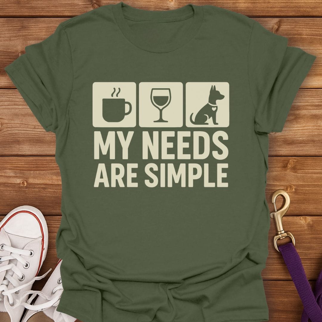 Simple Pleasures Dog Lover T-Shirt Military Green / S
