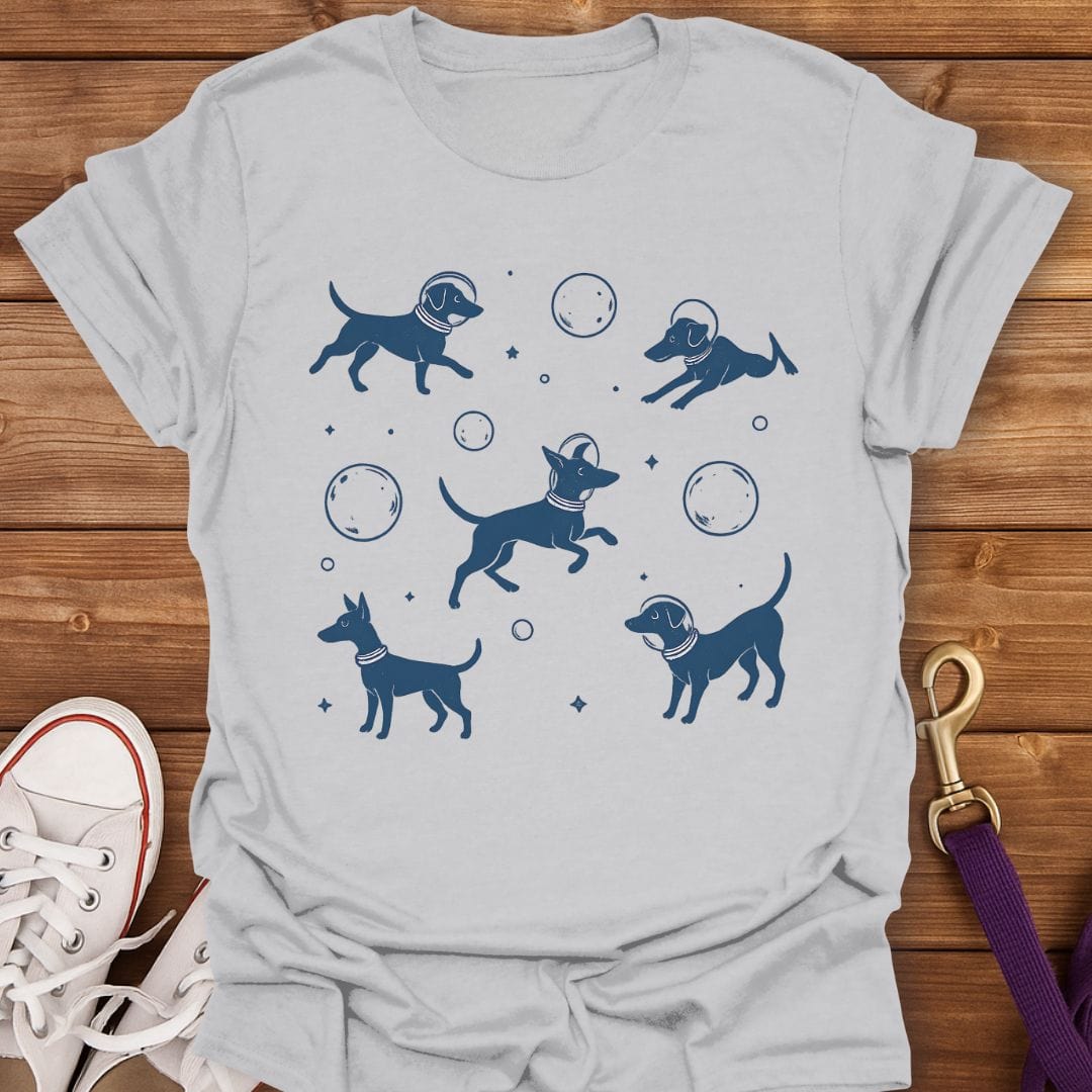 Space Pup Explorer T-Shirt Ice Grey / S