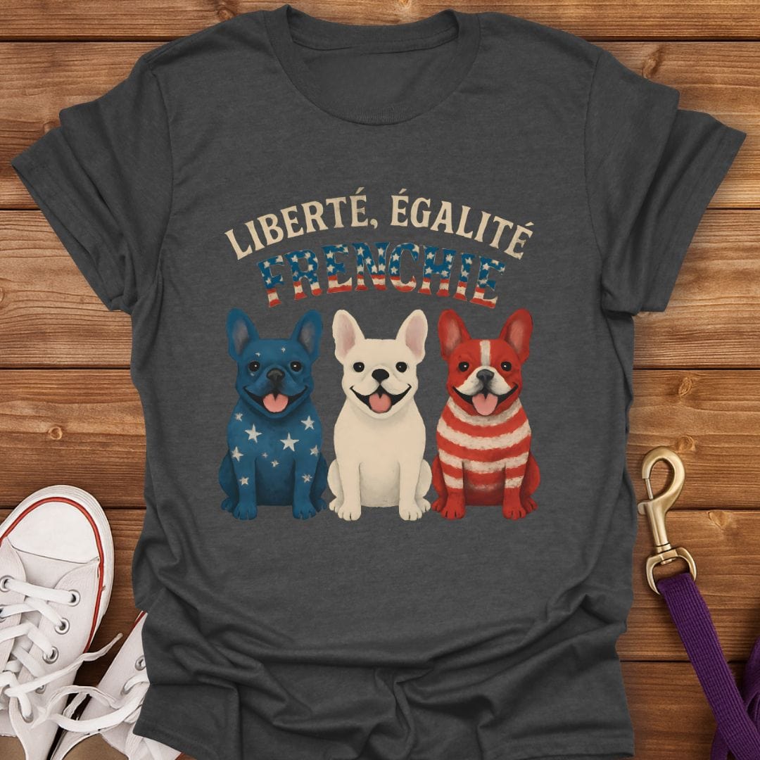 Stars Stripes & Frenchie Vibes T-Shirt Dark Heather / S