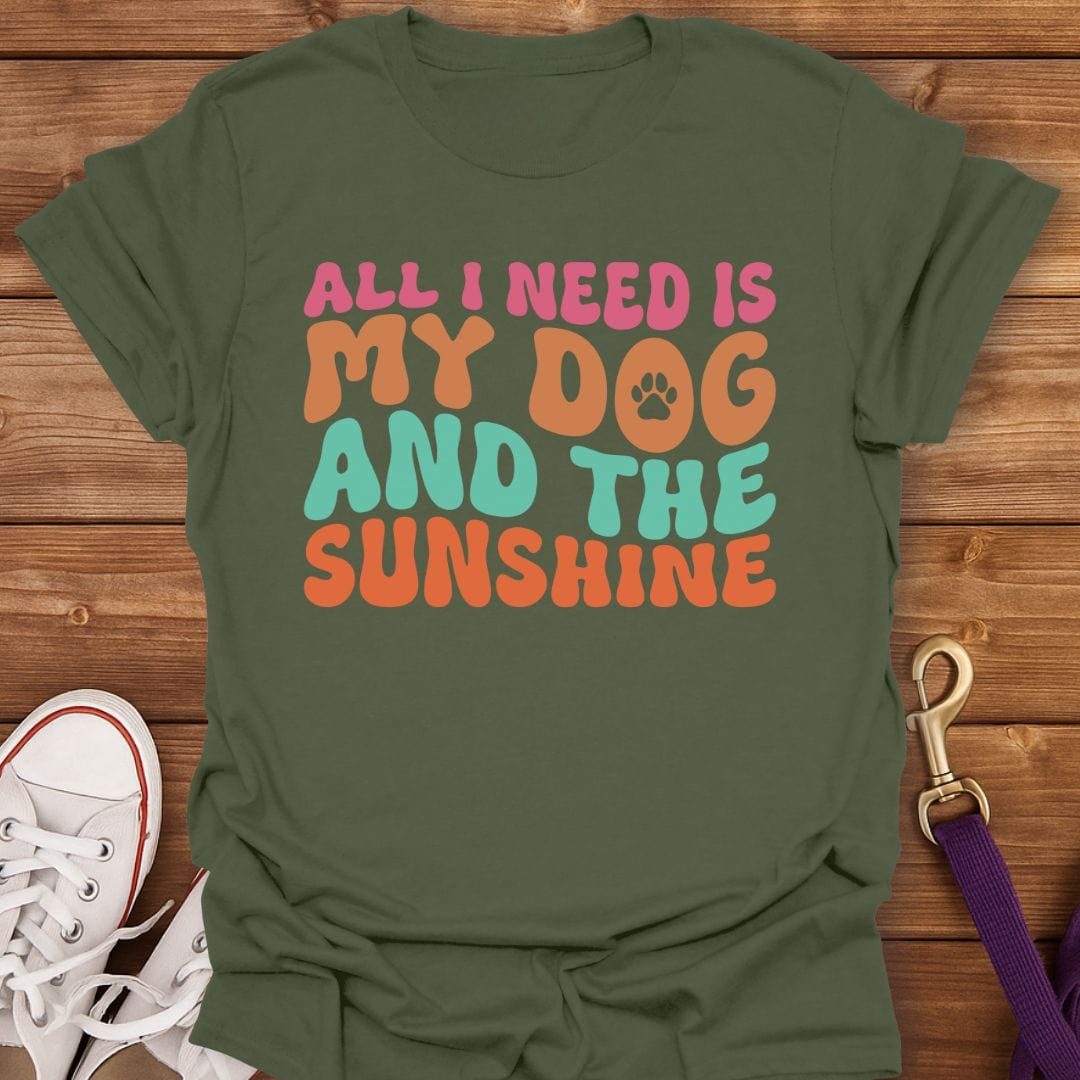 Sunshine and Dog Days T-Shirt Military Green / S