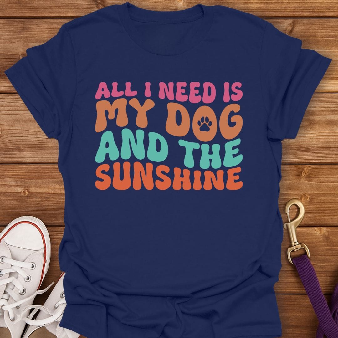 Sunshine and Dog Days T-Shirt Navy / S
