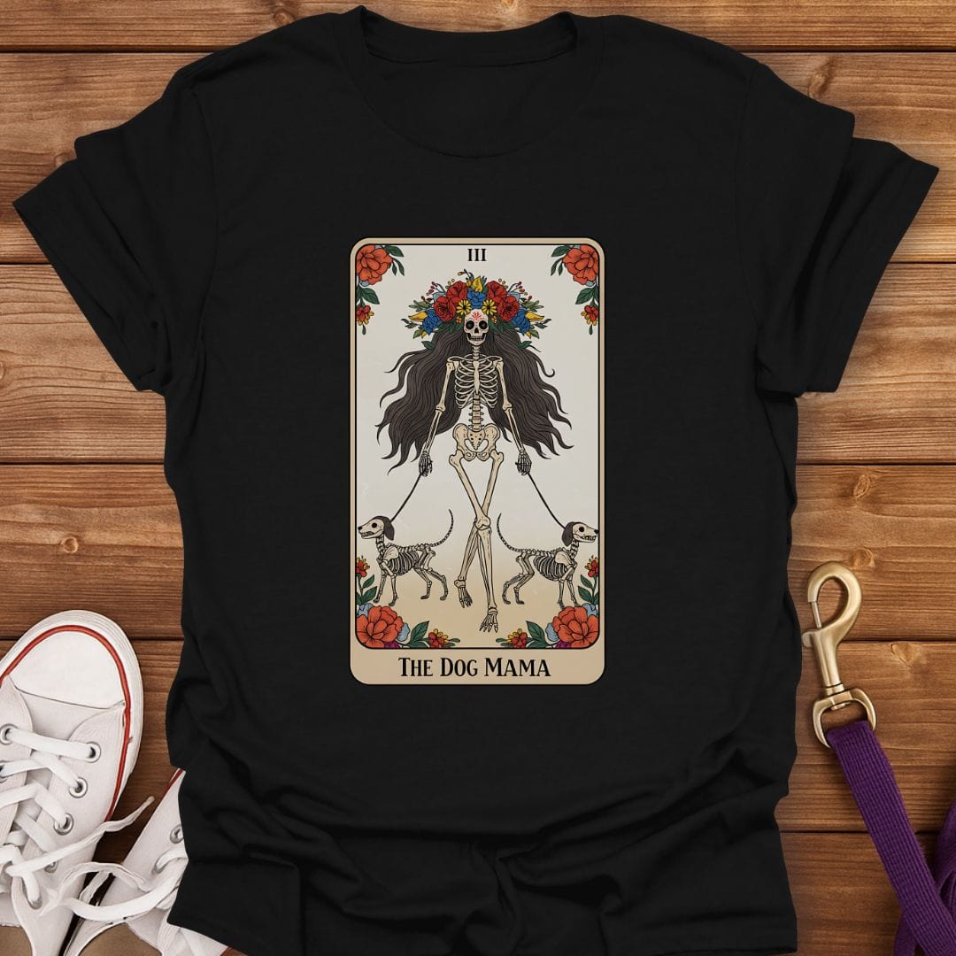 The Dog Mama Tarot T-Shirt Black / S