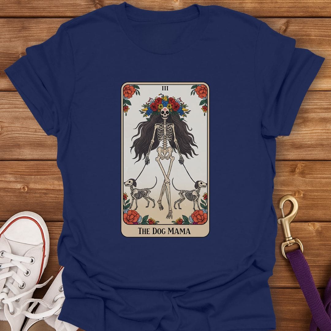 The Dog Mama Tarot T-Shirt Navy / S