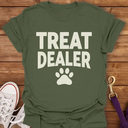 Treat Dealer Pawprint T-Shirt Military Green / S