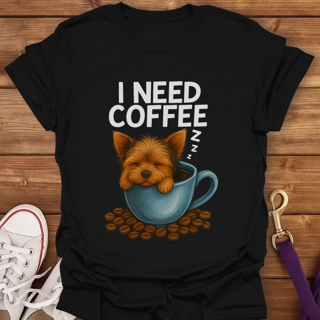 Yorkie Coffee Break T-Shirt Black / S
