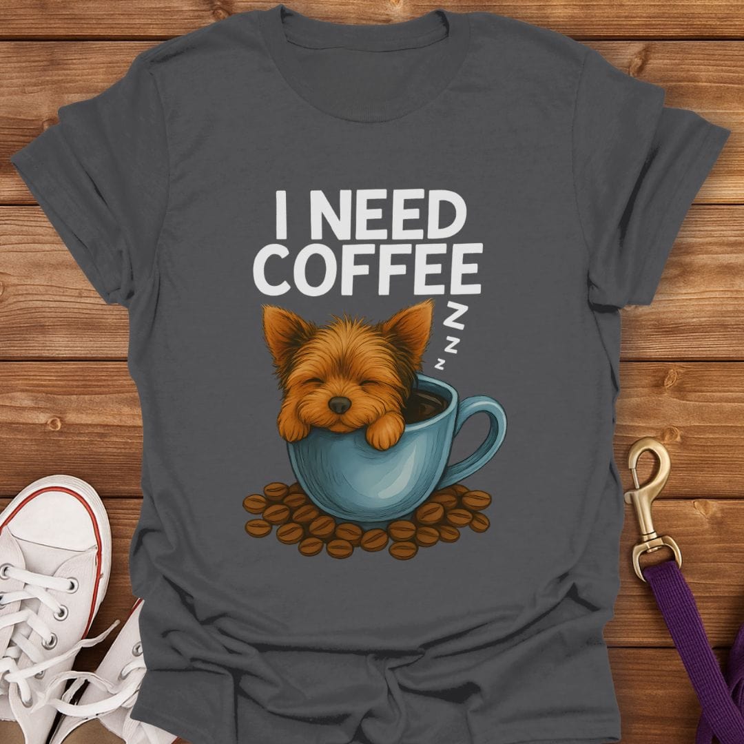 Yorkie Coffee Break T-Shirt Charcoal / S