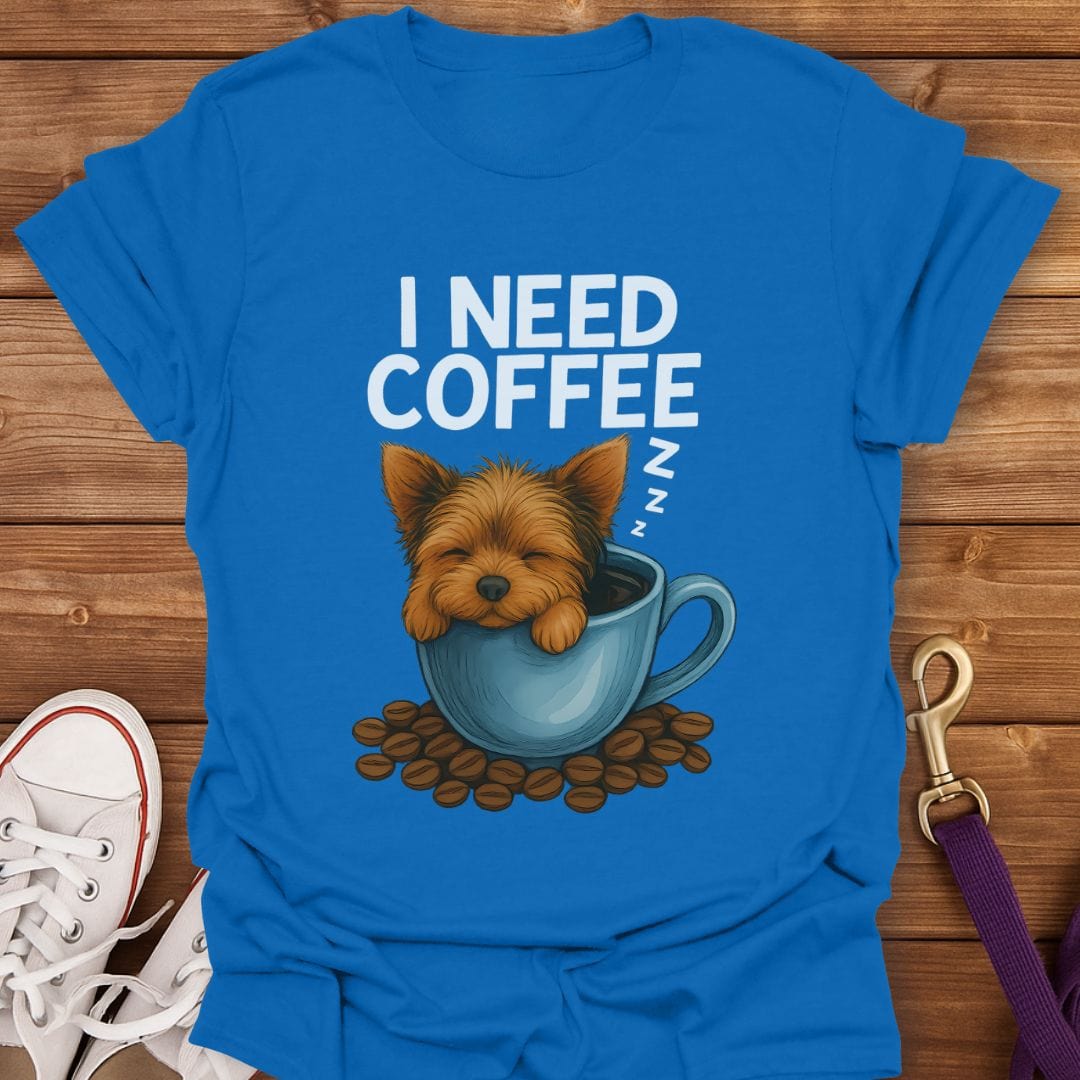 Yorkie Coffee Break T-Shirt Royal / S