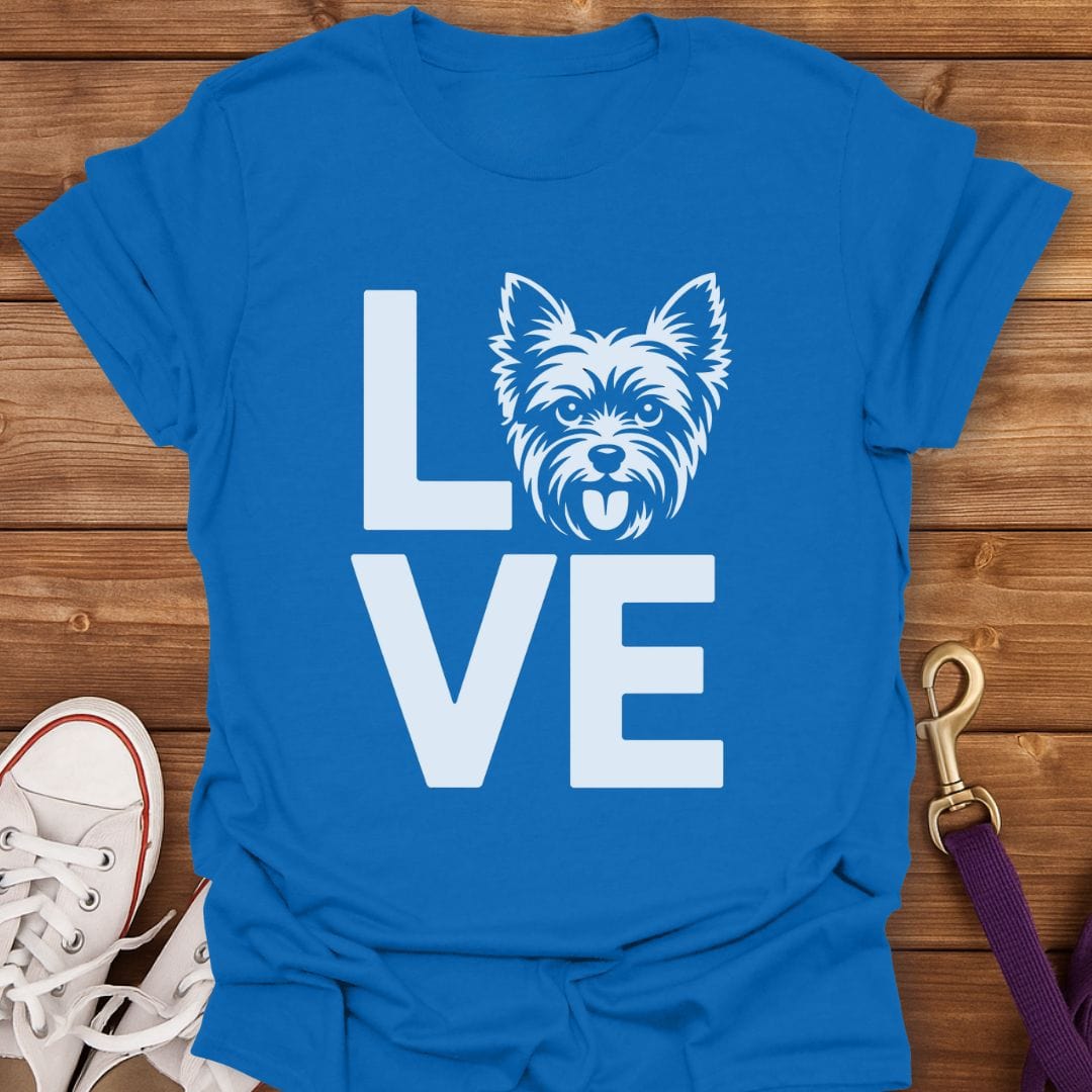 Yorkie Love Head Silhouette T-Shirt Royal / S