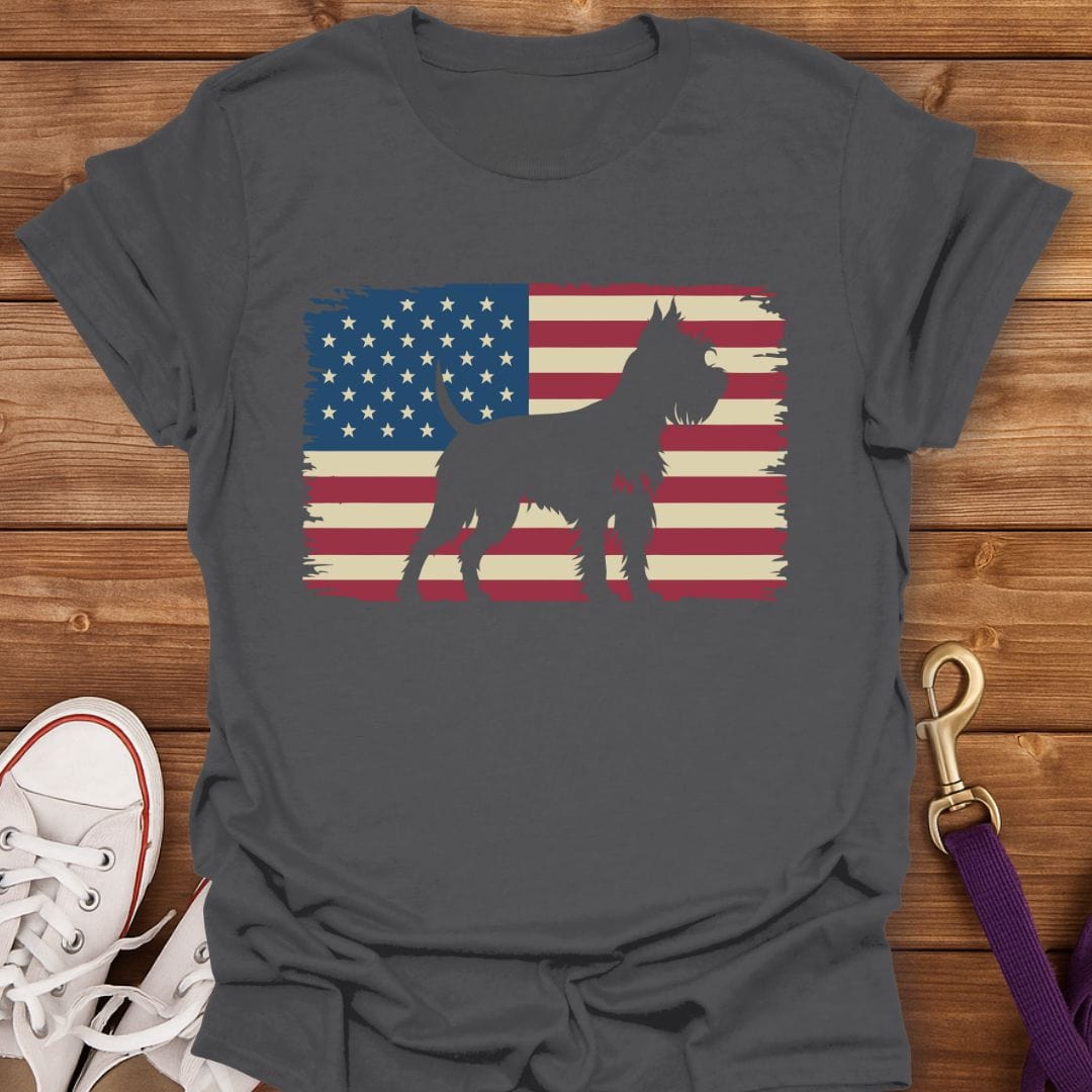 Yorkie Pride Patriotic T-Shirt Charcoal / S