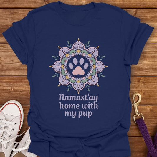 Zen Vibes & Dog Cuddles T-Shirt Navy / S